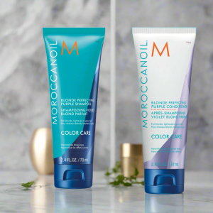 Moroccan-Oil Blonde Perfecting Shampoo & Conditioner Combo (70ml)