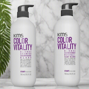 KMS Colour Vitality Blonde Silver Shampoo & Conditioner (750ml) Combo Set