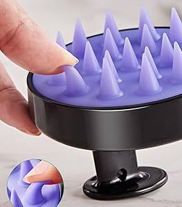 Black & Purple Silicone Scalp Shampoo Massager