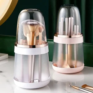 Pink Multi-Functional Dust-Proof Cosmetic Brush Storage