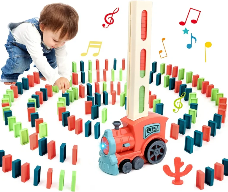 Automatic Domino Laying Electric Train Toy Set With 60PCS