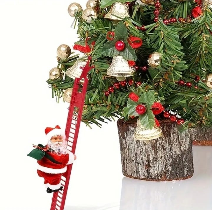 Electric Santa Climbing Ladder Novelty Christmas Decoration